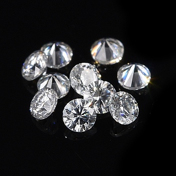 Pointed Back Glass Rhinestone Cabochons, Faceted, Diamond, Crystal, 1.9mm, about 38pcs/bag