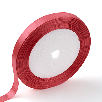 Single Face Satin Ribbon, Polyester Ribbon, Breast Cancer Pink Awareness Ribbon Making Materials, Valentines Day Gifts, Boxes Packages, Cerise, 3/8 inch(10mm), about 25yards/roll(22.86m/roll), 10rolls/group, 250yards/group(228.6m/group)