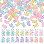 150Pcs 6 Colors Transparent Acrylic Beads, Bead in Bead, Bear, Mixed Color, 18x11.5x8.5mm, Hole: 2~2.5mm, 25pcs/color(OACR-NB0001-51)
