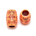 Resin Beads, Hair Decorations, Barrel, Red, 20x13.5mm, Hole: 7.5mm(RESI-WH0020-013D)