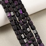 Natural Dyed White Jade(Imitation Charoite) Beads Strands, Cuboid, Purple, 6~8x5~6x5~7mm, Hole: 0.7mm, about 47pcs/strand, 14.96''(38cm)(GG-CBA0743-D02-02)