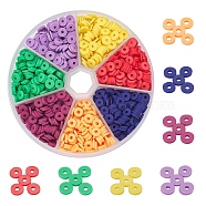 Handmade Polymer Clay Beads, Disc/Flat Round, Heishi Beads, Mixed Color, 6x1mm, Hole: 2mm, 6g/style(CLAY-YW0001-24)