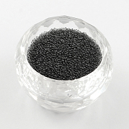 Translucence DIY 3D Nail Art Decoration Mini Glass Beads, Tiny Caviar Nail Beads, Dark Gray, 0.6~0.8mm(X-MRMJ-R038-B12)