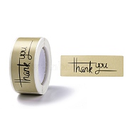 Self-Adhesive Paper Gift Tag Youstickers, Rectangle with Word Thank You Appreciation Stickers Labels, for Party Presents Decorative, Dark Khaki, Word, 7.5x2.5x0.009cm, 150pcs/roll(DIY-k039-02E)