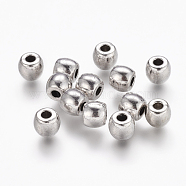 Tibetan Style Alloy Beads, Lead Free & Cadmium Free, Barrel, Antique Silver Color, 6x5mm, Hole: 2.5mm(LF0281Y)