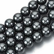 Non-magnetic Synthetic Hematite Beads Strands, Grade A, Round, 10mm, Hole: 2mm, about 40pcs/strand, 15.5 inch(G-Q892-10mm)