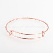 Adjustable Brass Expandable Bangle Making, Cadmium Free & Nickel Free & Lead Free, Rose Gold, 2-3/4 inch(70mm)(BJEW-R032-RG)