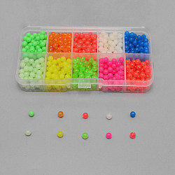 PP Fishing Foam Float Fishing Rig Float, Light in the Dark Round Indicator, Fishing Tackle Accessories, Mixed Color, 5mm, Hole: 1.2mm, about 1000pcs/box(FIND-WH0091-79B)