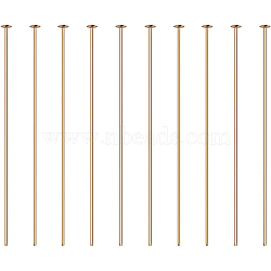 Brass Flat Head Pins, Long-Lasting Plated, Real 18K Gold Plated, 45mm, Pin: 0.7mm, 21 Gauge, Head: 2mm, 100pcs/set(KK-BC0004-01-0.7x45)