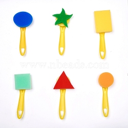 Sponge Painting Shapes, Sponge Painting Stamper, for Toddlers Assorted Pattern, Mixed Shapes, Mixed Color, 143~157mm, 6pcs/set(DIY-WH0161-98)