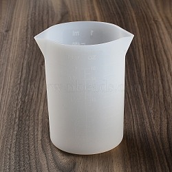 Silicone Epoxy Resin Mixing Measuring Cups, For UV Resin, Epoxy Resin Jewelry Making, Column, White, 105x84x123mm, Inner Diameter: 82x100mm, Capacity: 450ml(15.22fl. oz)(DIY-G091-07G)