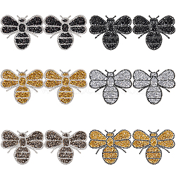 12Pcs 6 Styles Bees Hotfix Rhinestone Appliques, Resin Rhinestone, Mixed Color, 65~68x78~80x2~2.5mm, 2pcs/style(DIY-CP0009-67)