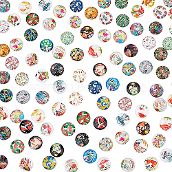 Elite Glass Cabochons, Half Round/Dome, Mushroom Pattern, 12x4.8mm, about 100pcs/bag, 1 bag/box(GLAA-PH0002-29B)