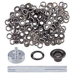 1 Set Iron Hole Puncher, Grommet Punch Die, with 300 Sets 201 Stainless Steel Grommet Eyelet Findings, Eyelet Replacement Tools Set, Gunmetal & Silver, 84mm, Hole: 5mm(DIY-FH0005-83)