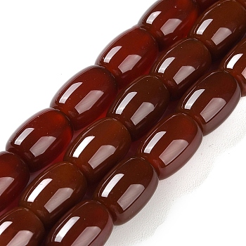 Natural Carnelian Beads Strands, Dyed & Heated, Drum Beads, 13.5~14x9~10mm, Hole: 2mm, about 29pcs/strand, 15.83''(40.2cm)