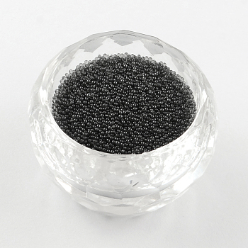 Translucence DIY 3D Nail Art Decoration Mini Glass Beads, Tiny Caviar Nail Beads, Dark Gray, 0.6~0.8mm