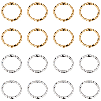 80Pcs 2 Colors Alloy Linking Rings, Circle Frames, Lead Free and Cadmium Free, Antique Silver & Antique Golden, 21x2mm, Hole: 1mm, 40pcs/color