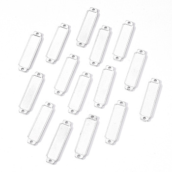Alloy Links Connectors, Rectangle, Cadmium Free & Nickel Free & Lead Free, Platinum, 28x7.5x1.5mm, Hole: 1.4mm