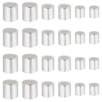 Elite 90Pcs 3 Style 925 Sterling Silver Spacer Beads, Column, Silver, 1.4~2x1.2~2mm, Hole: 0.6~1.4mm, 30Pcs/style