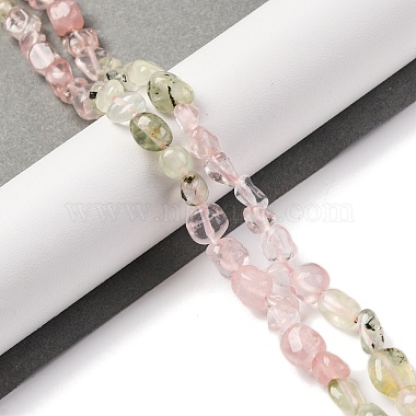 Natural Prehnite & Rose Quartz Beads Strands(G-L610-B09-01)-2