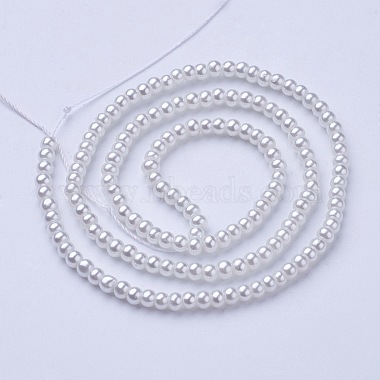 3mm White Round Glass Pearl Beads