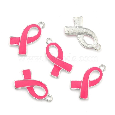 October Breast Cancer Pink Awareness Ribbon Alloy Enamel Pendants(ENAM-E262-S)-2