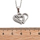 304 Stainless Steel Crystal Rhinestone Heart Pendant Cable Chain Necklaces for Women(NJEW-Z056-01B-P)-5