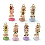Alloy Enamel Pendants, Signal Lamp Charms, Golden, Mixed Color, 23.5x8.5mm, Hole: 1.5mm(AL-CBA55D2-04G)