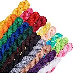 Nylon Braided Cord, Chinese Knotting Cord for Beading Jewelry Making Macrame Craft, Mixed Color, 2mm, 1bundle/color, 19bundles/set(NWIR-PH0001-15-2mm)