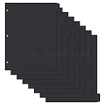 PP Plastic Notebook Index Divider Sheets, 3 Holes Tab Divider for Binder, Rectangle, Black, 280x229x0.3mm, Hole: 7mm, 8pcs/set(AJEW-WH0609-113A)