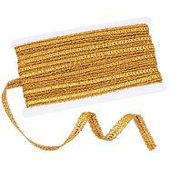 Filigree Corrugated Lace Ribbon, Flat, for Clothing Accessories, Gold, 1/2 inch(14mm), 15 yards/card(OCOR-WH0079-67A)