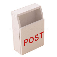Wood Miniature Ornaments, Micro Landscape Home Dollhouse Accessories, Pretending Prop Decorations, Mailbox with Word POST, White, 18x35x50mm(PW-WG74312-01)