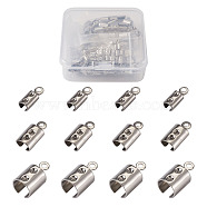 304 Stainless Steel Folding Crimp Ends, Stainless Steel Color, 400pcs/set(STAS-TA0004-34)