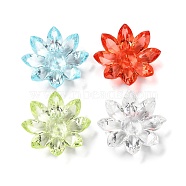 Transparent Acrylic Beads Caps, Flower, Mixed Color, 31x31x9mm, Hole: 1.8mm, about 146pcs/500g(SACR-A006-05)