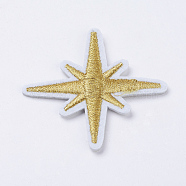 Computerized Embroidery Cloth Iron On Patches, Costume Accessories, Appliques, Star, Gold, 51.5x51.5x2mm(DIY-WH0029-09A-51.5mm)