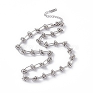 304 Stainless Steel Kont Link Chain Necklace for Men Women, Stainless Steel Color, 15.94 inch(40.5cm)(NJEW-P269-02P)