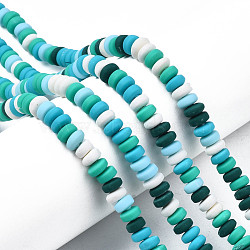 Handmade Polymer Clay Beads Strands, for DIY Jewelry Crafts Supplies, Flat Round, Medium Sea Green, 6~7x3mm, Hole: 1.5mm, about 113~116pcs/strand, 15.55 inch~16.14 inch(39.5~41cm)(CLAY-N008-008U)