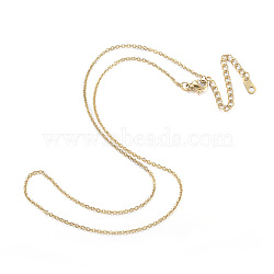 Vacuum Plating 304 Stainless Steel Necklaces, Cable Chain Necklaces, Golden, 17.32 inch(44cm)(X-NJEW-E080-10G)