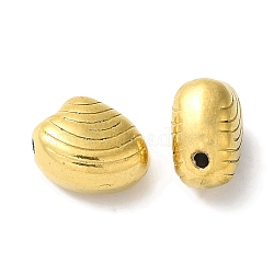 304 Stainless Steel Beads, Shell Shape, Golden, 7x8x5mm, Hole: 1mm(STAS-I305-156G)