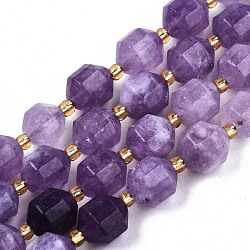 Natural Dolomite Beads Strands, Faceted, Dyed, Round, Medium Purple, 10.5x9.5mm, Hole: 1.2mm, about 31pcs/strand, 15.04 inch~15.35 inch(38.2cm~39cm)(G-T131-85B-05)