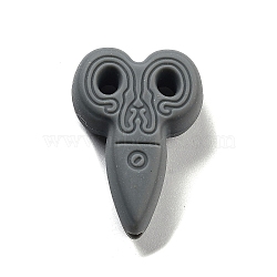 Food Grade Silicone Focal Beads, Silicone Teething Beads, Scissor, Gray, 29.5x20x9mm, Hole: 2mm(SIL-E010-01G)