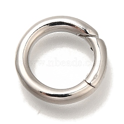 Rack Plating Brass Spring Gate Rings, Cadmium Free & Lead Free, Long-Lasting Plated, Platinum, 13x2.5mm(KK-I720-05P)