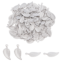 Unicraftale Stainless Steel Charms, Leaf, Stainless Steel Color, 14x6x0.5mm, Hole: 1mm, 120pcs/box(STAS-UN0020-62P)