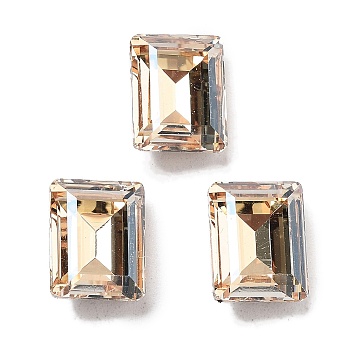 K9 Glass, Imitation Czech Rhinestone, Rectangle, Golden Shadow, 10x8x5.5mm