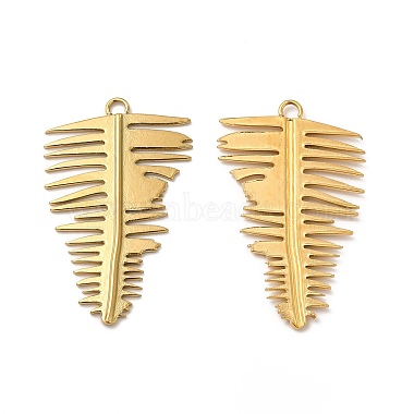 Real 18K Gold Plated Leaf 304 Stainless Steel Pendants