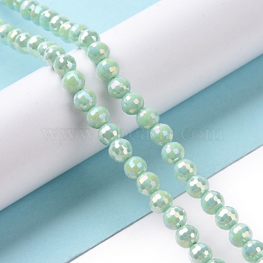 Electroplate Opaque Solid Color Glass Beads Strands(GLAA-E036-10D)-2