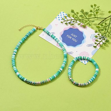 Handmade Polymer Clay Heishi Beads Jewelry Sets(SJEW-JS01136-04)-7