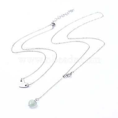 Heart Lariat Necklaces & Pendant Necklaces Sets(NJEW-JN02803-03)-2