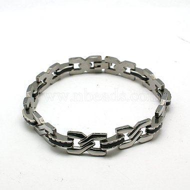 Great Valentines Day Gifts for Boyfriend 304 Stainless Steel Silicone Bracelets(BJEW-I129-B)-2