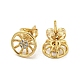 Brass Micro Pave Cubic Zirconia Stud Earrings(EJEW-P261-36G)-2